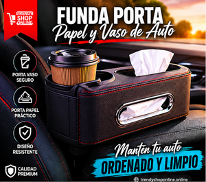 Funda Porta Papel y Vaso para Auto